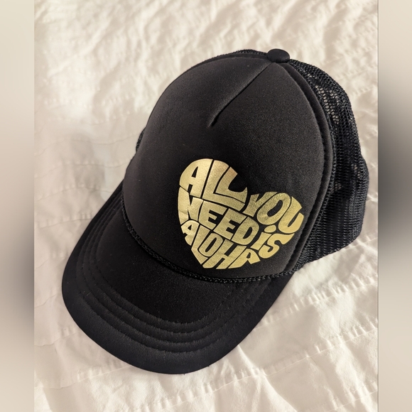 Mesh Trucker Hat "All You Need Is Aloha" Adjustable Snap Back - Picture 2 of 6